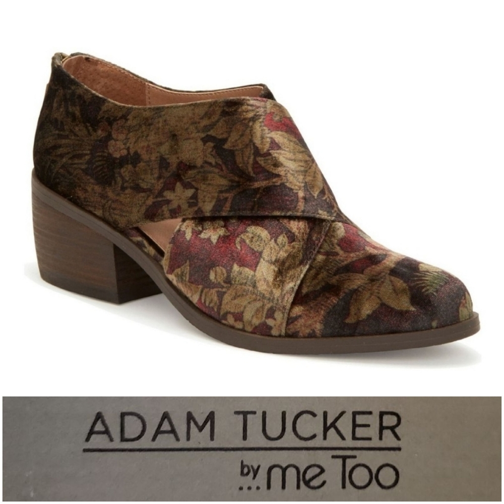 Chic Adam Tucker Velvet Floral Booties